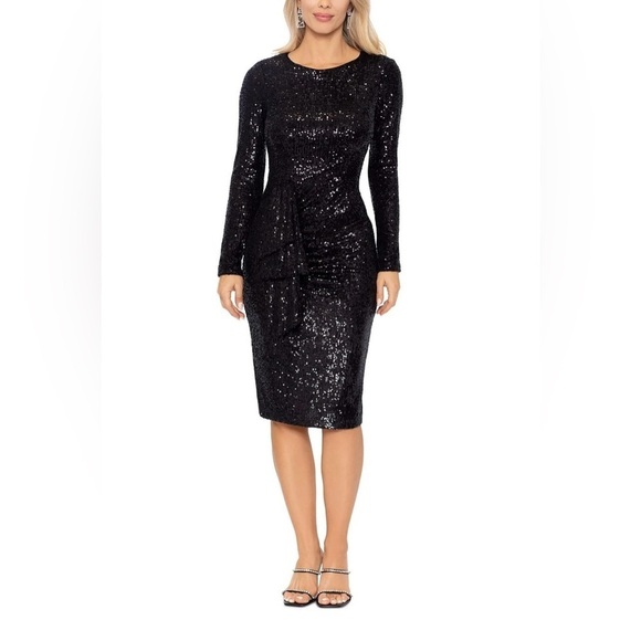 Xscape SEQUINED MIDI COCKTAIL AND PARTY DRESS - Picture 1 of 5